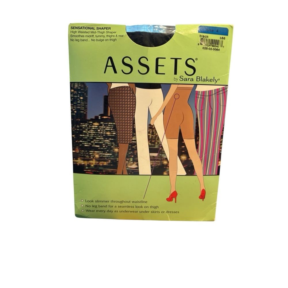 Assets Spanx Sensational Shaper Size 4 Black High Waist Mid Thigh 166 Smoothing